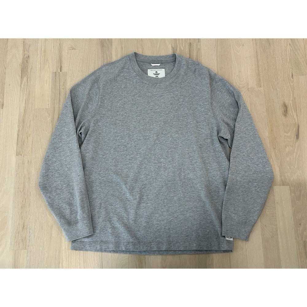 REIGNING CHAMP Light Gray Long Sleeve T Tee Shirt Sz Large Cotton Vietnam